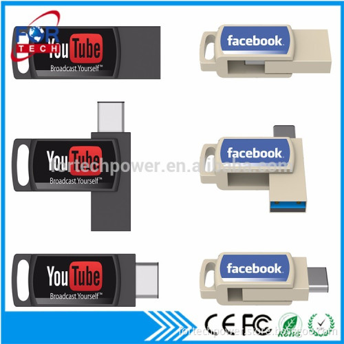 Type-c usb 3.1 hi speed usb flash drives with 2 sided logo printing